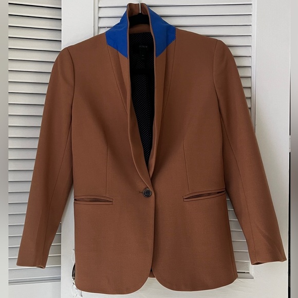 J. Crew Park Blazer in Camel Tan Sz 2 Petite - Picture 4 of 10